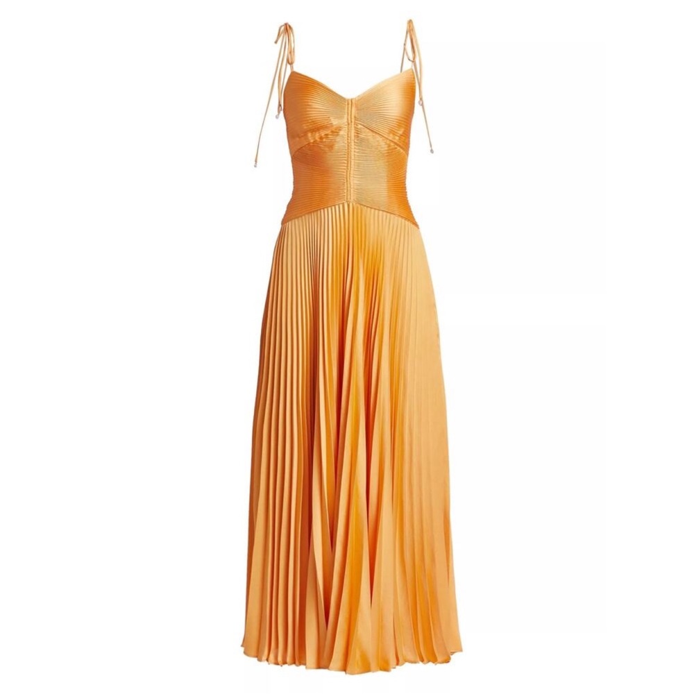 Derek Lam Orange Pleated Dress